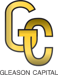 Gold intertwined letters "G" and "C" above the text "GLEASON CAPITAL.